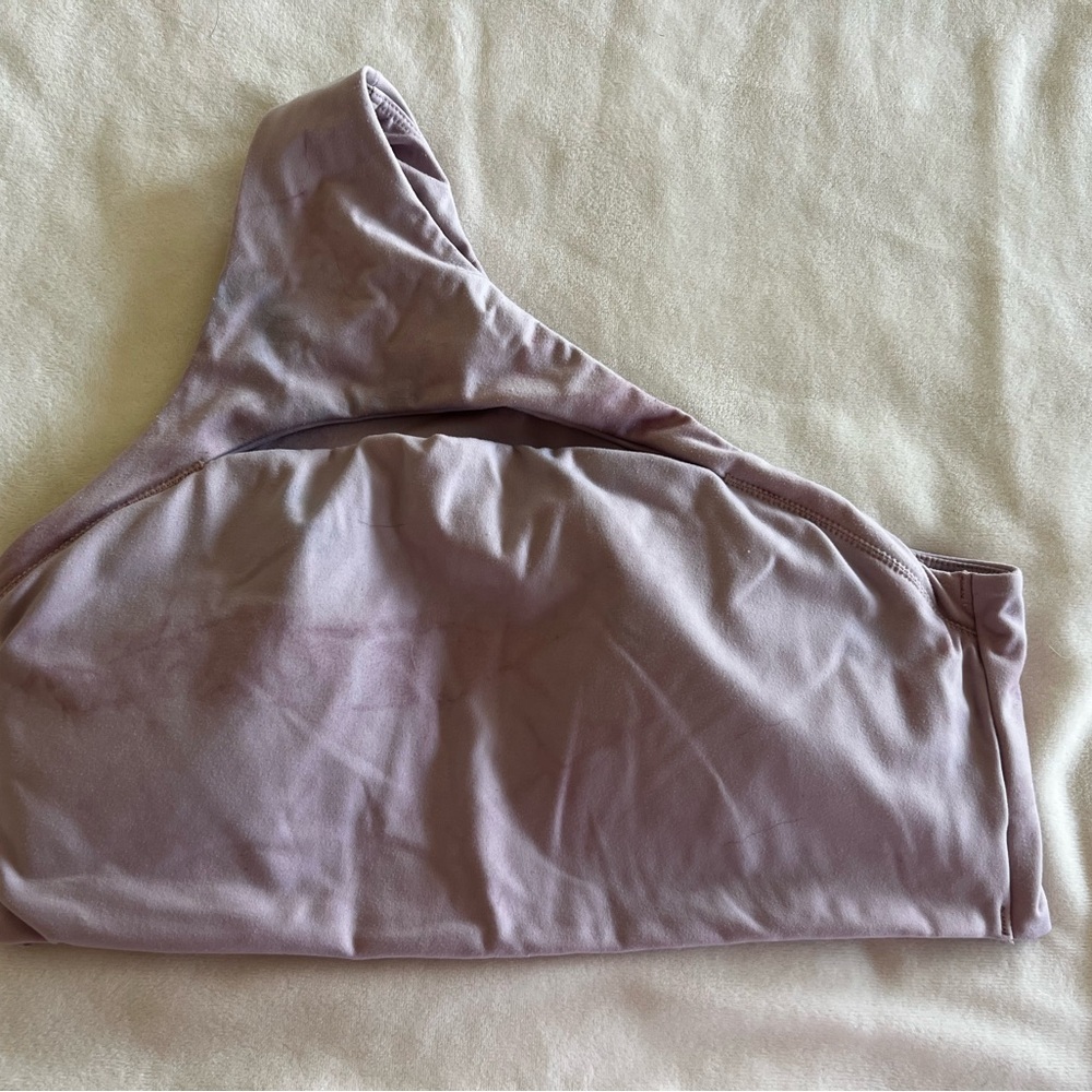 Asymmetric Alphalete Tie Dye Sports Bra Dusty Pink